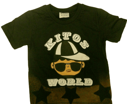 KIDS BLACK KITOS WORLD STAR T-SHIRTS