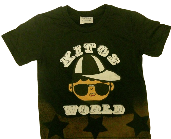 KIDS BLACK KITOS WORLD STAR T-SHIRTS