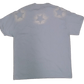 Kitos star t-shirts showing the back with three star designs on a light blue soft cotton fabric.