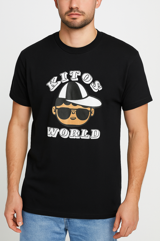 ADULTS BLACK KITOS WORLD T-SHIRT