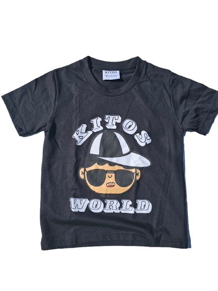 KIDS BLACK KITOS WORLD T-SHIRT